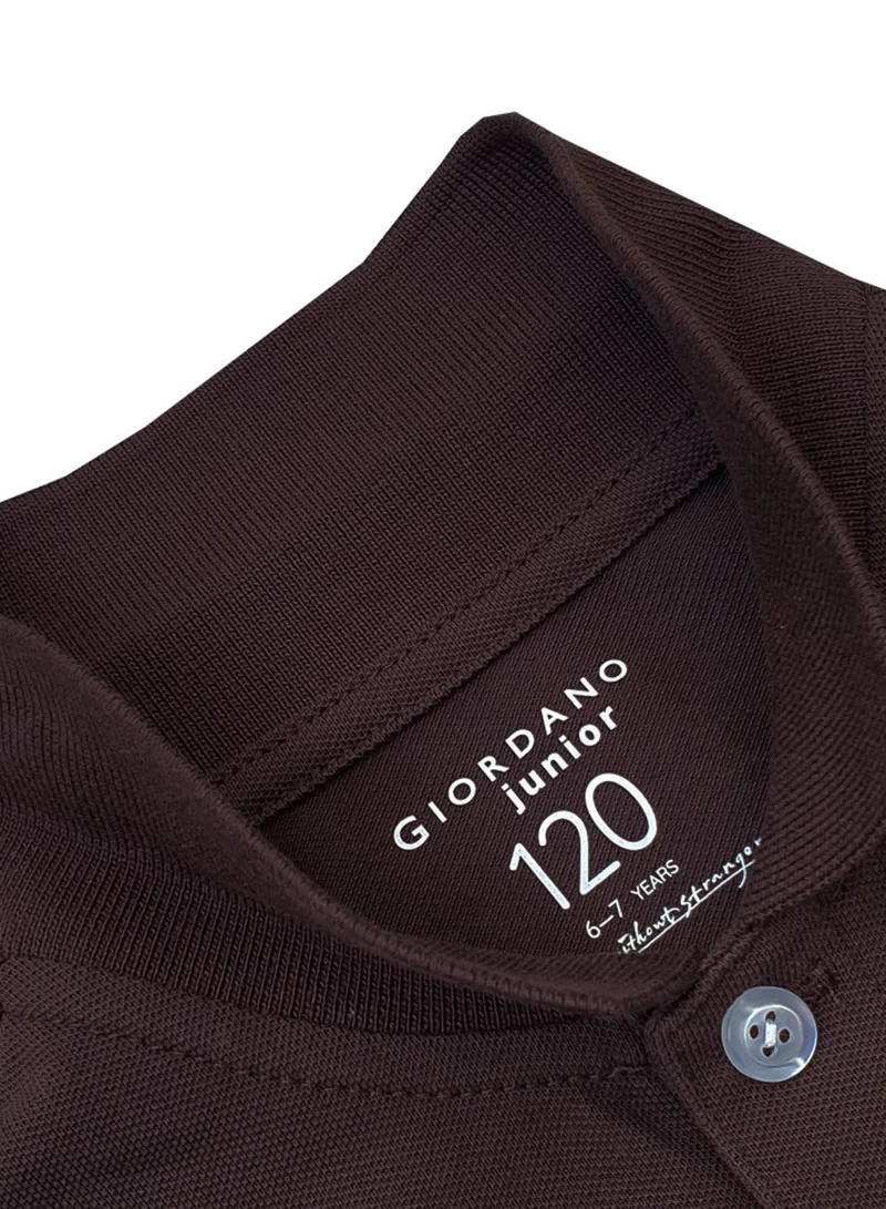 جيوردانو Kids’ Slim Fit Lion Embroidered Cotton Polo